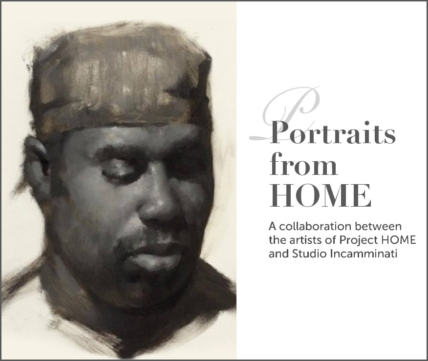 book cover for Portraits from Home, A collaboration between the artists of Project Home and Studio Incamminati