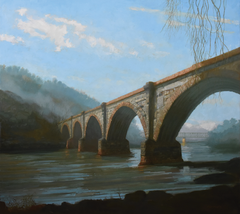 Patrick Connors Painting, Schuylkill River Viaduct