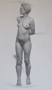Graphite Drawing of a Nude Woman