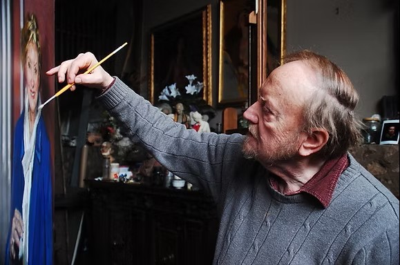 Nelson Shanks painting a portrait