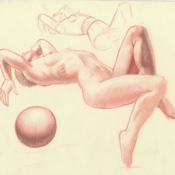 Drawing of a reclining woman